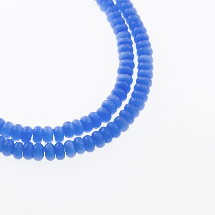 Cat's Eye Glass, Abacus Rondelle Bead, #07 Denim Blue, 8x5, 10x8, 12x10 mm