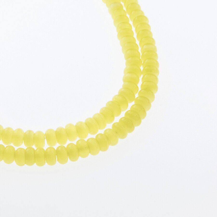 Cat's Eye Glass, Abacus Rondelle Bead, #13 Yellow, 8x5, 10x8, 12x10 mm Cat's Eye Glass, Abacus Rondelle Bead, #13 Yellow, 8x5, 10x8, 12x10 mm