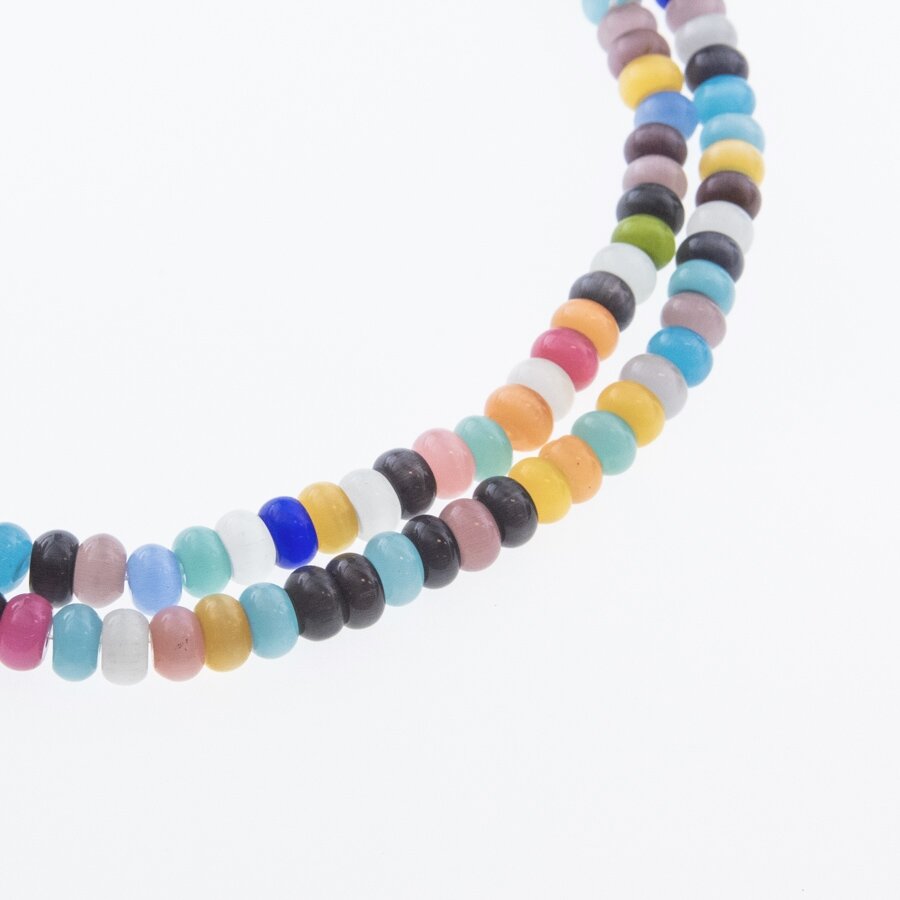 Cat's Eye Glass, Abacus Rondelle Bead, #34 Mixed Colors, 8x5 mm Cat's Eye Glass, Abacus Rondelle Bead, #34 Mixed Colors, 8x5 mm