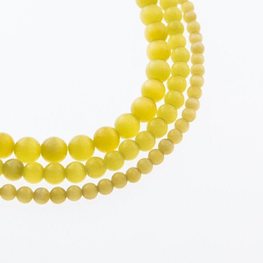 Cat's Eye Glass, Round Bead, #19 Mustard Yellow, 4, 6, 8, 10, 12 mm Cat's Eye Glass, Round Bead, #19 Mustard Yellow, 4, 6, 8, 10, 12 mm