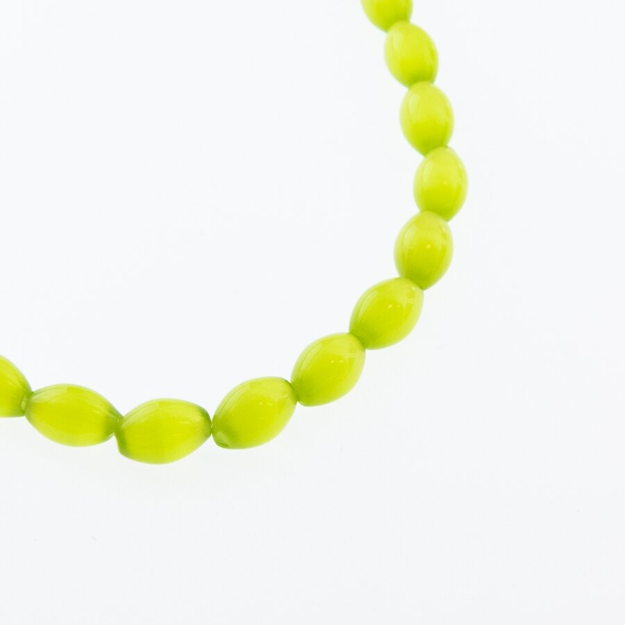 Cat's Eye Glass, Oval Bead, #22 Lime Green, 4x6, 6x8, 8x12, 10x14 mm Cat's Eye Glass, Oval Bead, #22 Lime Green, 4x6, 6x8, 8x12, 10x14 mm