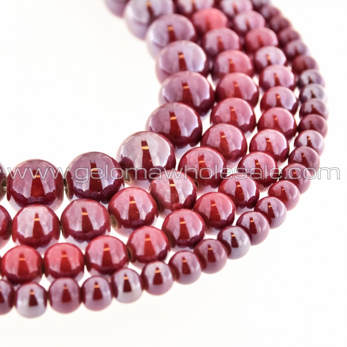 Ceramic, Round Bead, #A07 Berry Red, about 55 pcs/strand, 6, 8, 10, 12, 14, 16, 18, 20, 28, 32, 35 mm