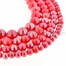 Ceramic, Round Bead, #A06 Strawberry Red, about 55 pcs/strand, 6, 8, 10, 12, 14, 16, 18, 20, 28, 32, 35 mm