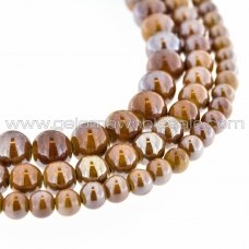 Ceramic, Round Bead, #A23 Light Brown, about 55 pcs/strand, 6, 8, 10, 12, 14, 16, 18, 20, 28, 32, 35 mm