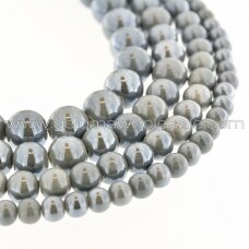 Ceramic, Round Bead, #A30 Grey, about 55 pcs/strand, 6, 8, 10, 12, 14, 16, 18, 20, 28, 32, 35 mm