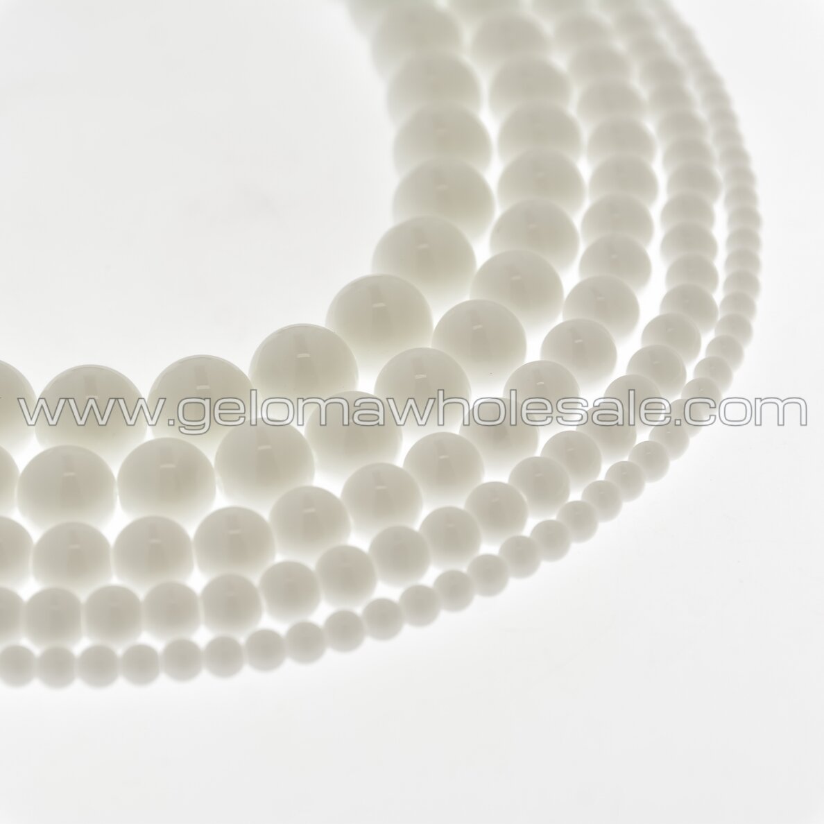 Chinese White Jade (Quartz), Natural, Round Bead, 37-39 cm/strand, 4, 6, 8, 10, 12, 14 mm Chinese White Jade (Quartz), Natural, Round Bead, 37-39 cm/strand, 4, 6, 8, 10, 12, 14 mm