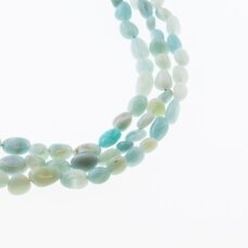 Chinese Amazonite, Natural, B Grade, Pebble Bead, Light Turquoise Green, 37-39 cm/strand, M size about 4x5-5x8, 5x6-7x10, 6x8-8x10, 6x8-8x12 mm