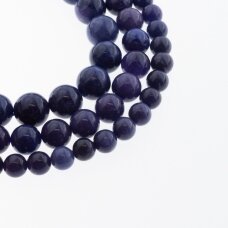 Kinų baltas žadeitas, natūralus, dažytas, apvali forma, tamsiai violetinė spalva, 37-39 cm/gija, 6, 8, 10, 12 mm Kinų baltas žadeitas, natūralus, dažytas, apvali forma, tamsiai violetinė spalva, 37-39 cm/gija, 6, 8, 10, 12 mm