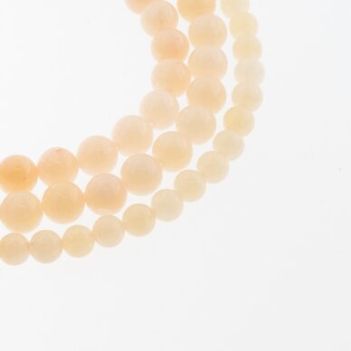 Chinese White Jade (Quartz), Natural, Dyed, Round Bead, #23 Light Caramel, 37-39 cm/strand, 6, 8, 10, 12 mm
