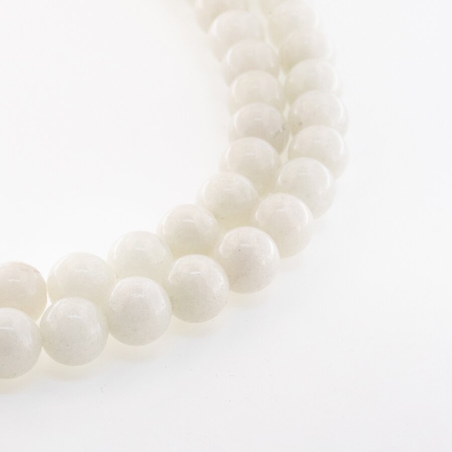 Chinese White Jade (Quartz), Natural, Round Bead, #02 Smoky White, 37-39 cm/strand, 6, 8, 10, 12 mm Chinese White Jade (Quartz), Natural, Round Bead, #02 Smoky White, 37-39 cm/strand, 6, 8, 10, 12 mm