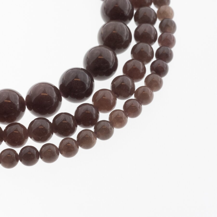 Chinese White Jade (Quartz), Natural, Dyed, Round Bead, #07 Dark Brown, 37-39 cm/strand, 6, 8, 10, 12 mm Chinese White Jade (Quartz), Natural, Dyed, Round Bead, #07 Dark Brown, 37-39 cm/strand, 6, 8, 10, 12 mm