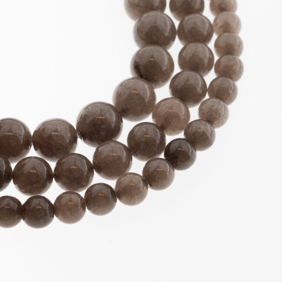 Chinese White Jade (Quartz), Natural, Dyed, Round Bead, #09 Coffee Brown, 37-39 cm/strand, 6, 8, 10, 12 mm Chinese White Jade (Quartz), Natural, Dyed, Round Bead, #09 Coffee Brown, 37-39 cm/strand, 6, 8, 10, 12 mm