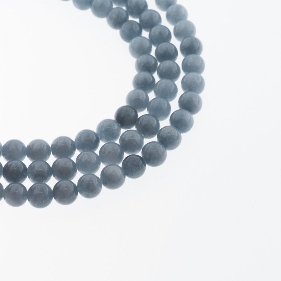Chinese White Jade (Quartz), Natural, Dyed, Round Bead, #44 Denim Blue, 37-39 cm/strand, 6, 8, 10, 12 mm Chinese White Jade (Quartz), Natural, Dyed, Round Bead, #44 Denim Blue, 37-39 cm/strand, 6, 8, 10, 12 mm