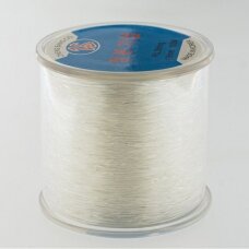 Korean crystal stretchy cord, clear, about 100-meter/spool, 0.5 mm