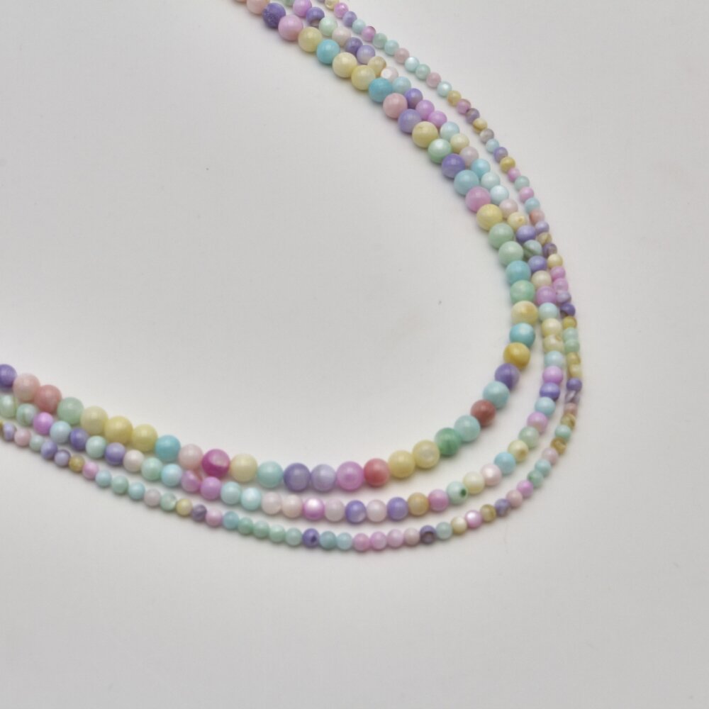 Shell beads, reconstituted, B grade, round shape, #97 color mix, 39 cm/strand, 3, 4, 5, 6 mm Shell beads, reconstituted, B grade, round shape, #97 color mix, 39 cm/strand, 3, 4, 5, 6 mm