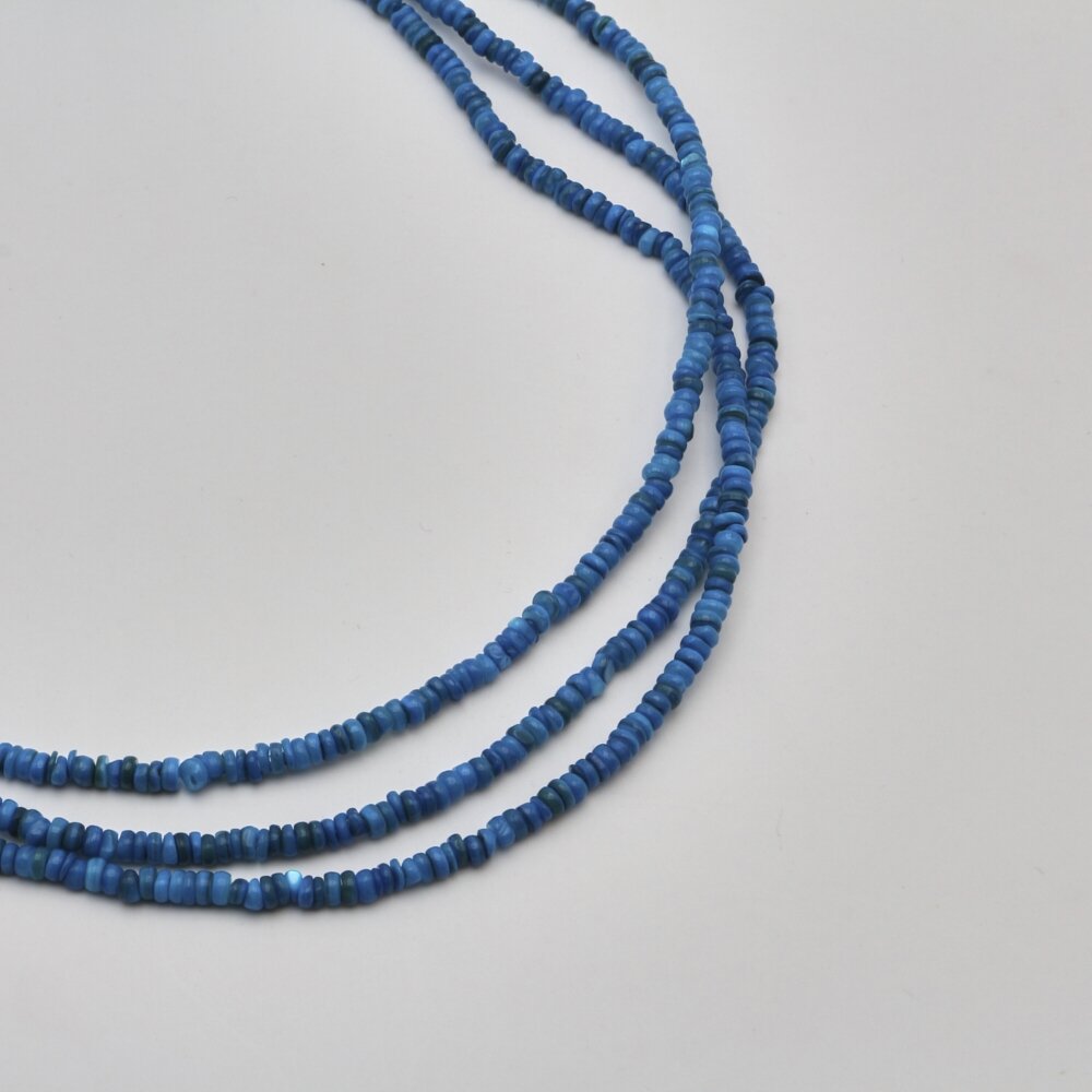 Shell beads, reconstituted, B grade, uneven rondelle shape, #07 blue color, 39 cm/strand, 5x2 mm Shell beads, reconstituted, B grade, uneven rondelle shape, #07 blue color, 39 cm/strand, 5x2 mm