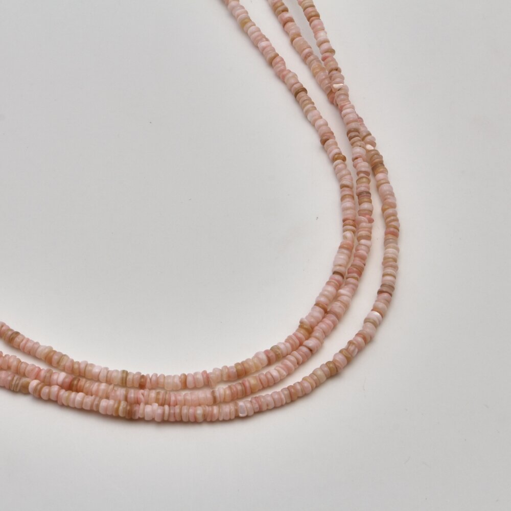 Shell beads, reconstituted, B grade, uneven rondelle shape, #32 pink color, 39 cm/strand, 5x2 mm Shell beads, reconstituted, B grade, uneven rondelle shape, #32 pink color, 39 cm/strand, 5x2 mm