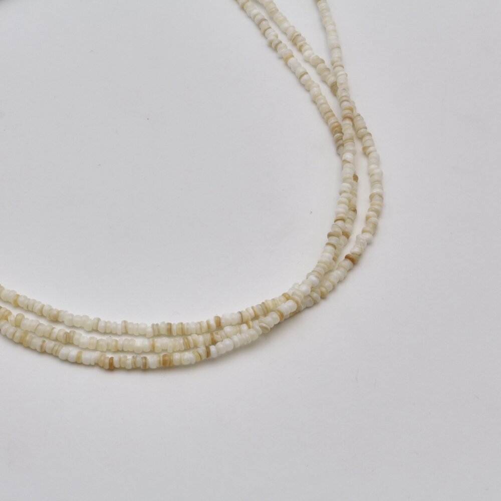 Shell beads, reconstituted, B grade, uneven rondelle shape, #60 sand color, 39 cm/strand, 4x2 mm Shell beads, reconstituted, B grade, uneven rondelle shape, #60 sand color, 39 cm/strand, 4x2 mm
