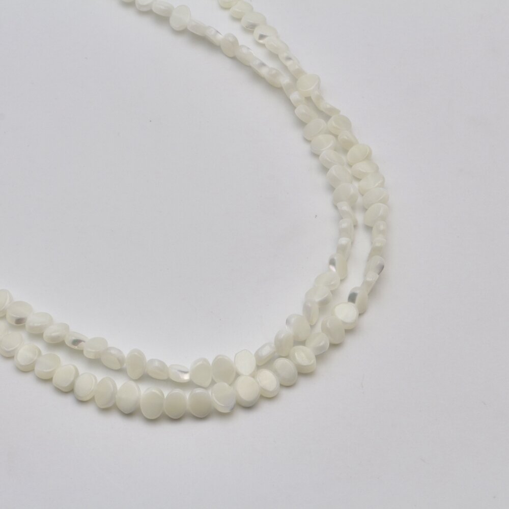 Shell beads, reconstituted, B grade, flat disc shape, #53 pearl color, 39 cm/strand, 9, 12 mm