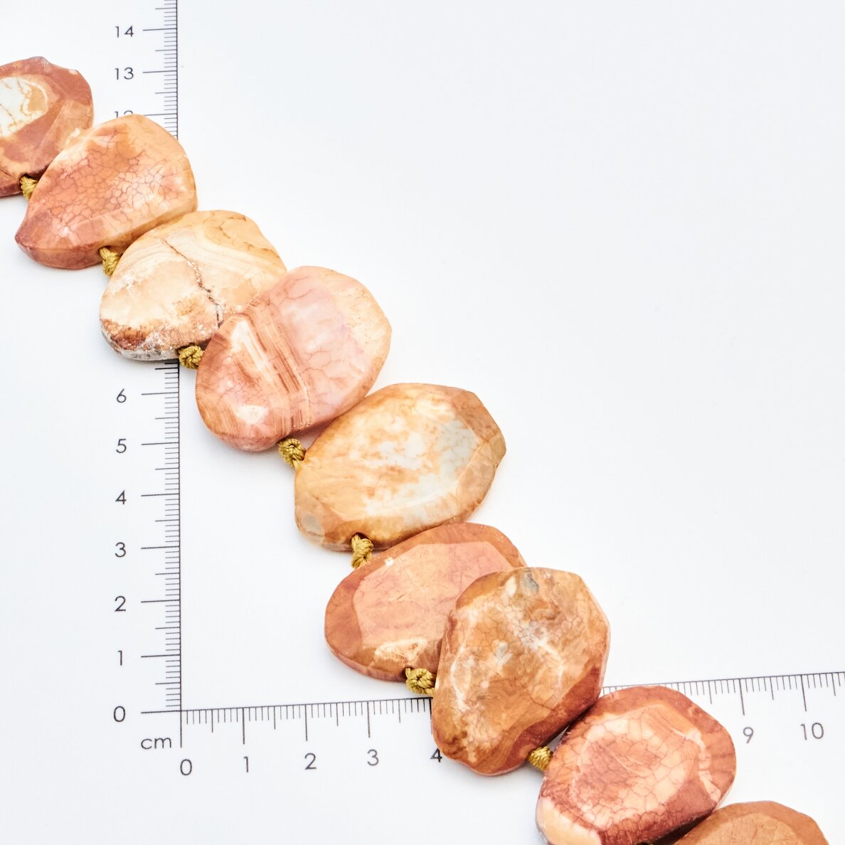 Crackle Agate, Faceted Oval, Orange, 37-40 cm/strand, thickness up to 5 mm