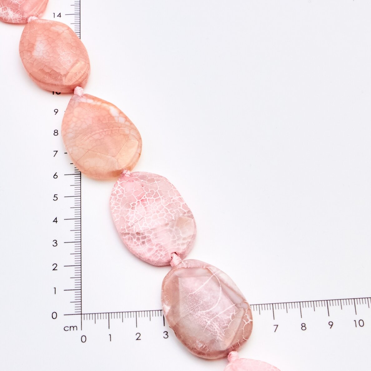 Crackle Agate, Faceted Oval, Pink, 37-40 cm/strand, thickness up to 5 mm