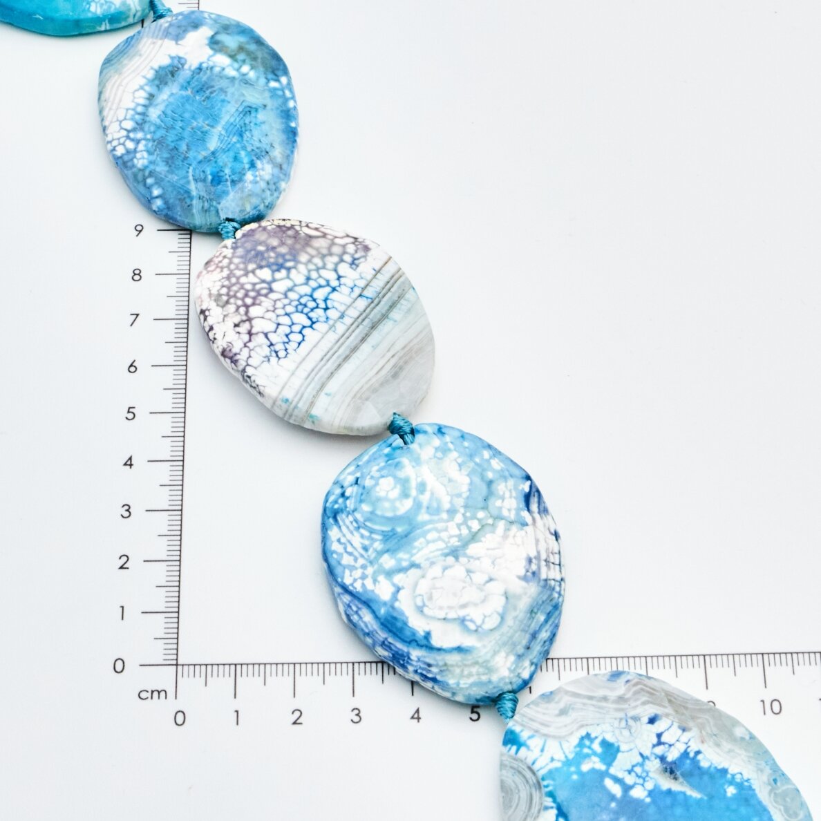 Crackle Agate, Faceted Oval, Turquoise, 37-40 cm/strand, thickness up to 5 mm