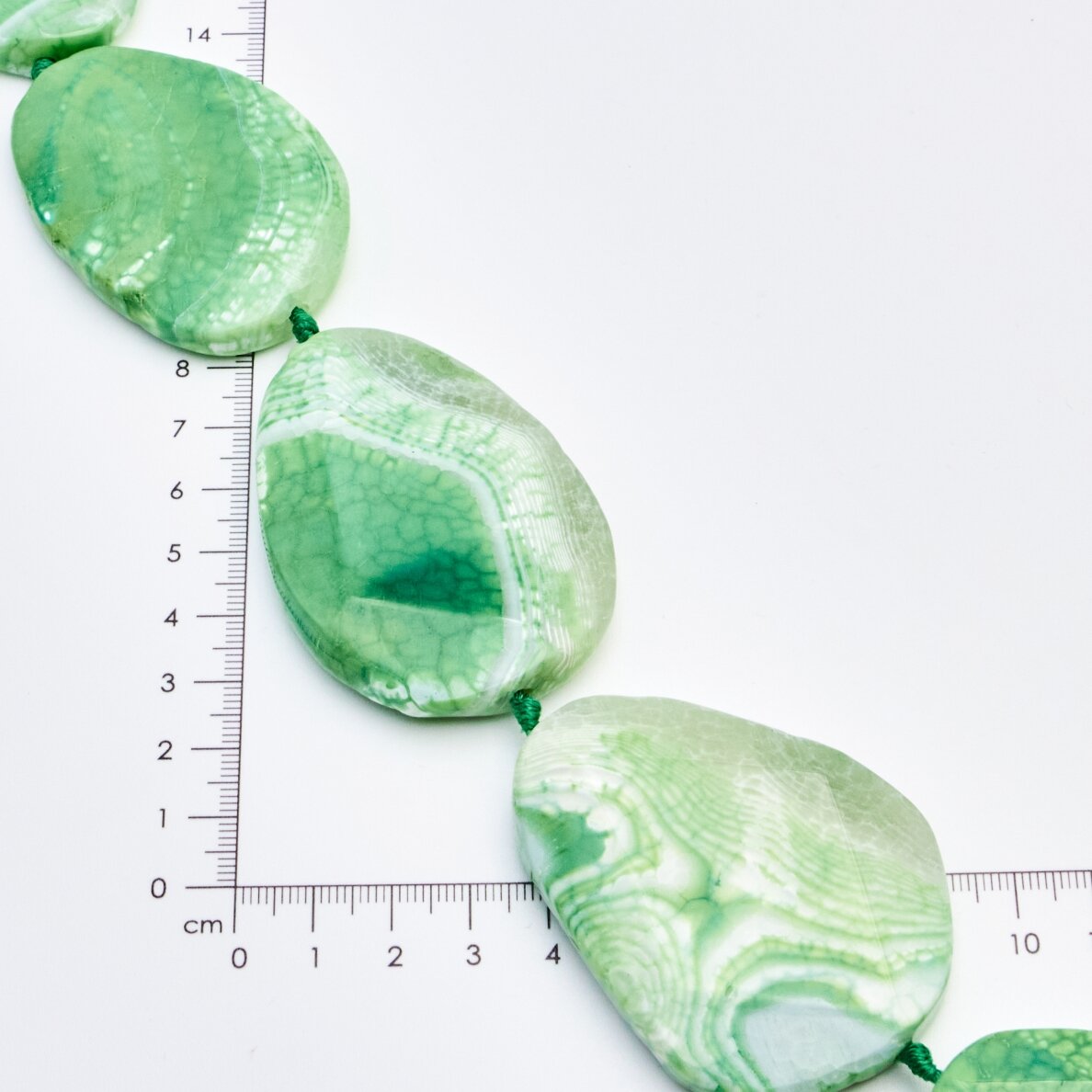 Crackle Agate, Faceted Oval, Green, 37-40 cm/strand, thickness up to 5 mm