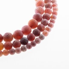 Crackle Agate, Natural, Dyed, Matte Round Bead, Red, 37-39 cm/strand, 4, 6, 8, 10, 12, 14 mm