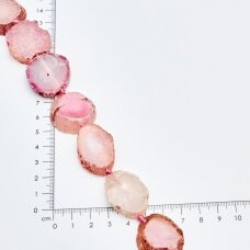 Kraklė agatas, Nestandartinė forma, Rožinė, 37-40 cm/gija, storis iki 5mm Kraklė agatas, Nestandartinė forma, Rožinė, 37-40 cm/gija, storis iki 5mm