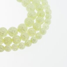 Crackle Quartz/Ice Flake Quartz, Reconstituted, Dyed, Round Bead, #H04 Lime Green, 37-39 cm/strand, 6, 8, 10, 12 mm Crackle Quartz/Ice Flake Quartz, Reconstituted, Dyed, Round Bead, #H04 Lime Green, 37-39 cm/strand, 6, 8, 10, 12 mm