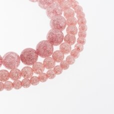 Kraklē kwarc, odzyskany syntetyczny, malowany, kształt okrągły, #H11 fioletowy kolor, 37-39 cm/sznur, 6, 8, 10, 12 mm Kraklē kwarc, odzyskany syntetyczny, malowany, kształt okrągły, #H11 fioletowy kolor, 37-39 cm/sznur, 6, 8, 10, 12 mm