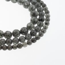 Kraklē kwarc, odzyskany syntetyczny, malowany, kształt okrągły, #H15 szary kolor, 37-39 cm/sznur, 6, 8, 10, 12 mm Kraklē kwarc, odzyskany syntetyczny, malowany, kształt okrągły, #H15 szary kolor, 37-39 cm/sznur, 6, 8, 10, 12 mm