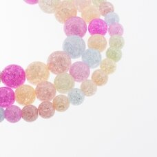 Kraklē kwarc, odzyskany syntetyczny, malowany, kształt okrągły, mieszanka kolorów, 37-39 cm/sznur, 6, 8, 10, 12 mm Kraklē kwarc, odzyskany syntetyczny, malowany, kształt okrągły, mieszanka kolorów, 37-39 cm/sznur, 6, 8, 10, 12 mm