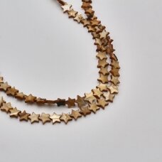 Shell beads, reconstituted, B grade, star shape, #12 tiger eye color, 39 cm/strand, 10 mm Shell beads, reconstituted, B grade, star shape, #12 tiger eye color, 39 cm/strand, 10 mm
