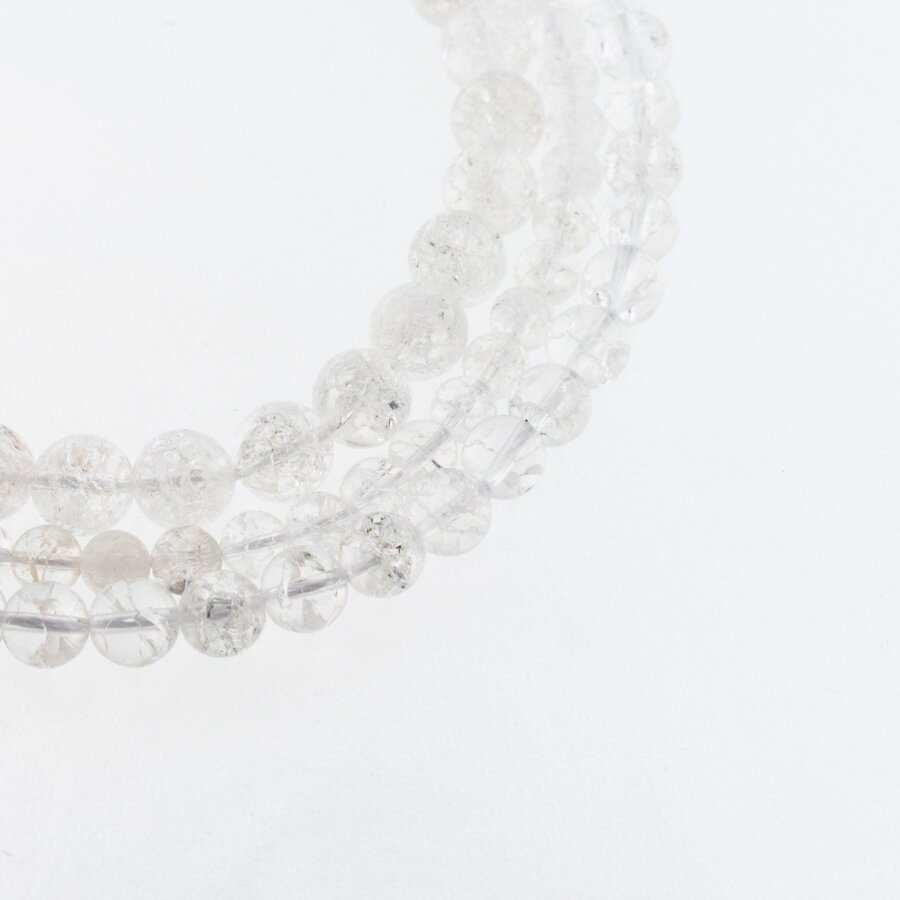 Crackle Quartz/Ice Flake Quartz, Natural, Heated, Round Bead, Transparent White, 37-39 cm/strand, 6, 8, 10, 12 mm