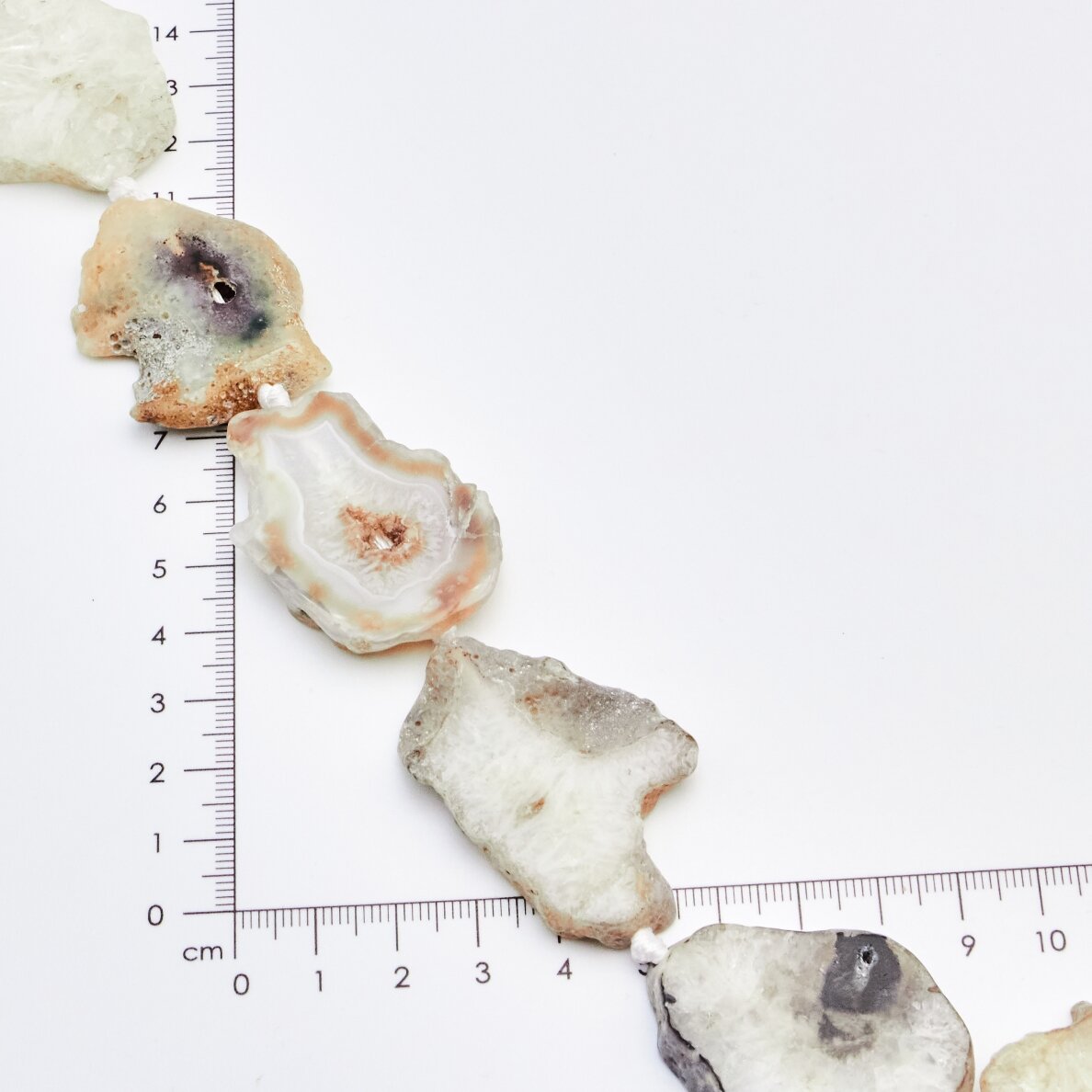 Quartz Agate, Irregular, White, 37-40 cm/strand, thickness up to 5 mm