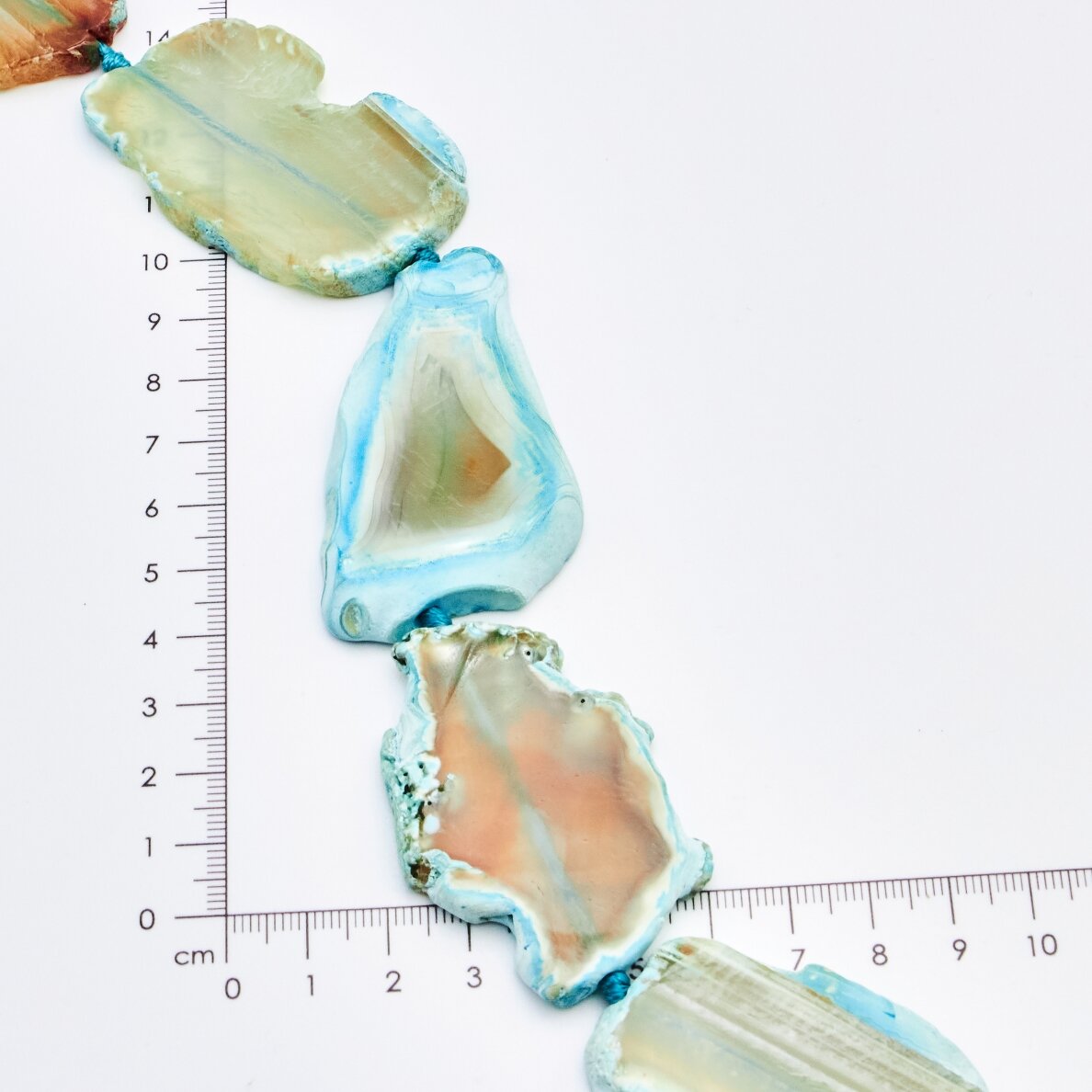 Quartz Agate, Irregular, Turquoise, 37-40 cm/strand, thickness up to 5 mm