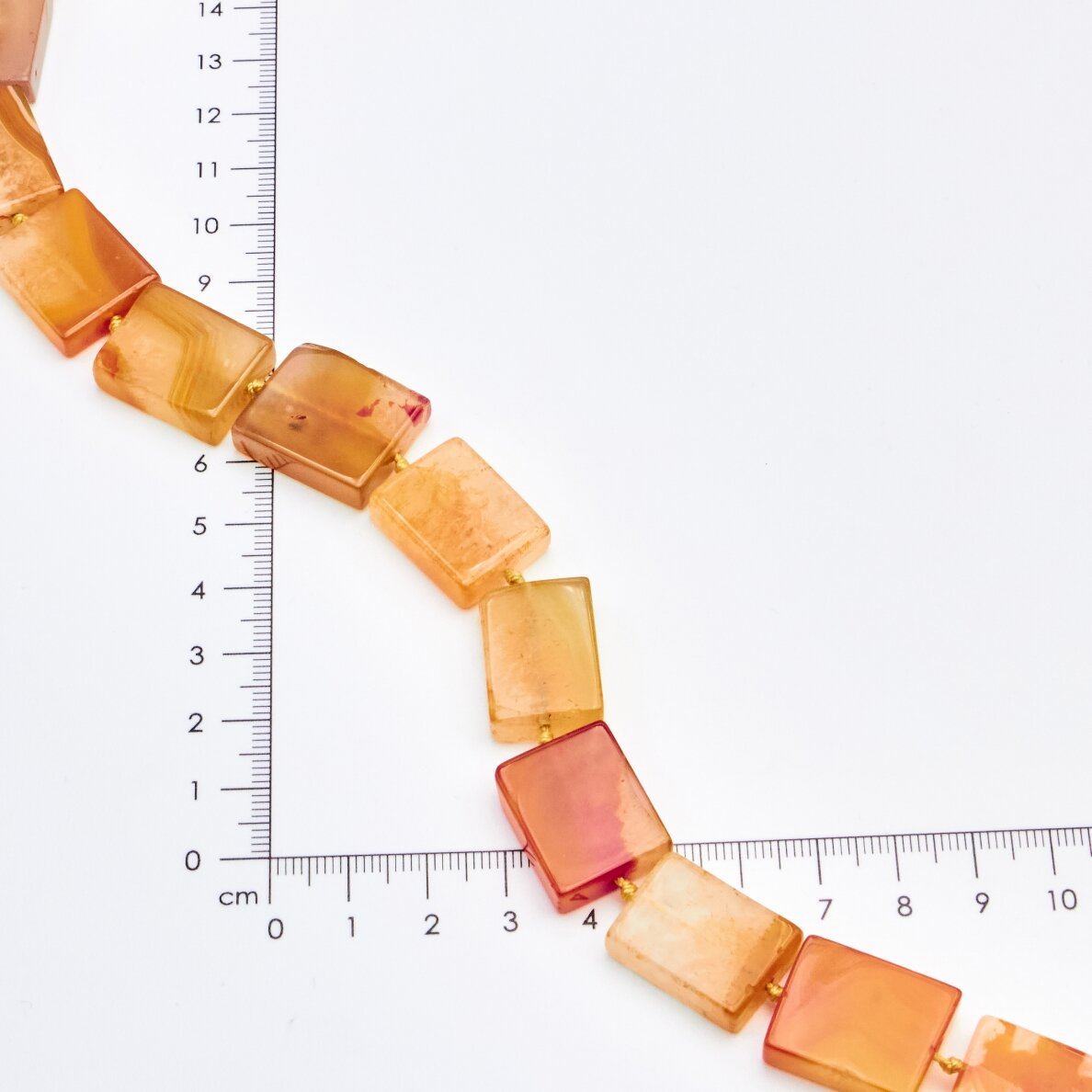Quartz Agate, Rectangular, Orange, 37-40 cm/strand, thickness up to 5 mm