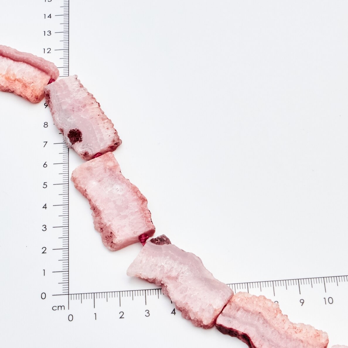 Quartz Agate, Rectangular, Pink, 37-40 cm/strand, thickness up to 5 mm
