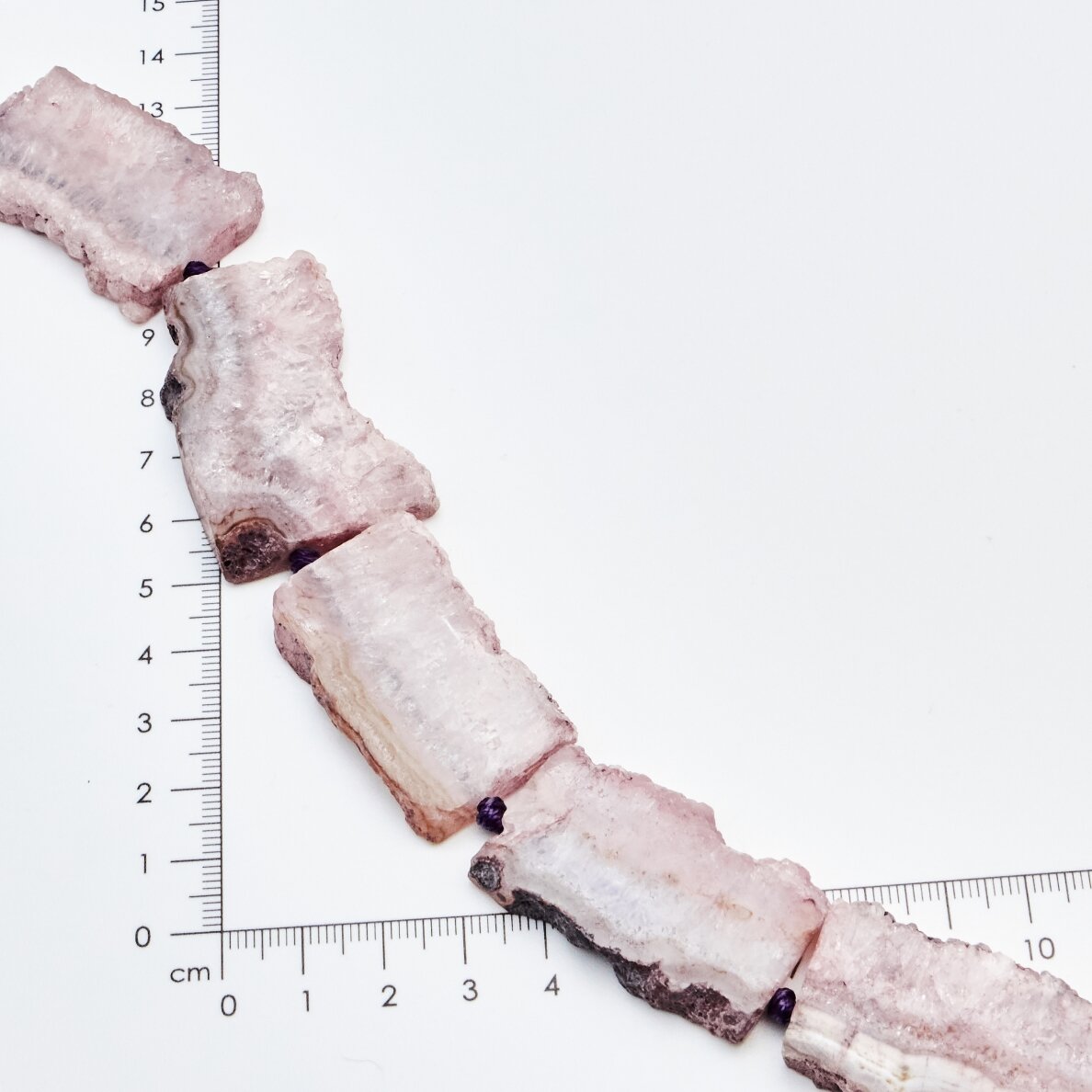 Quartz Agate, Rectangular, Purple, 37-40 cm/strand, thickness up to 5 mm