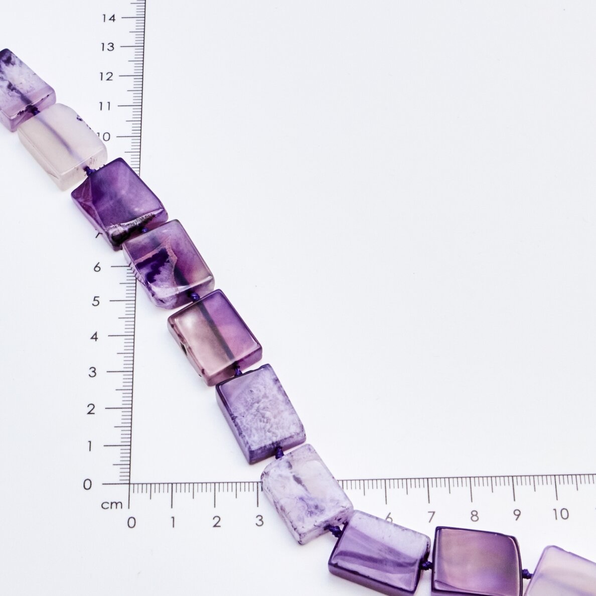 Quartz Agate, Rectangular, Purple, 37-40 cm/strand, thickness up to 5 mm