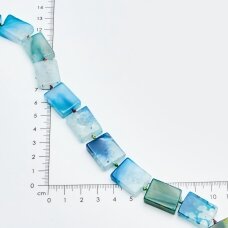 Kvarcas & agatas, Stačiakampė forma, Mėlyna, 37-40 cm/gija, storis iki 5mm Kvarcas & agatas, Stačiakampė forma, Mėlyna, 37-40 cm/gija, storis iki 5mm