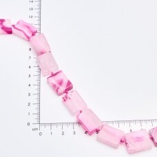 Kvarcas & agatas, Stačiakampė forma, Rožinė, 37-40 cm/gija, storis iki 5mm Kvarcas & agatas, Stačiakampė forma, Rožinė, 37-40 cm/gija, storis iki 5mm