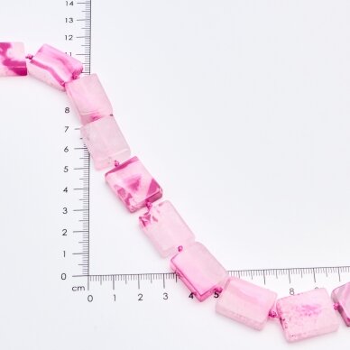 Kvarcas & agatas, Stačiakampė forma, Rožinė, 37-40 cm/gija, storis iki 5mm Kvarcas & agatas, Stačiakampė forma, Rožinė, 37-40 cm/gija, storis iki 5mm