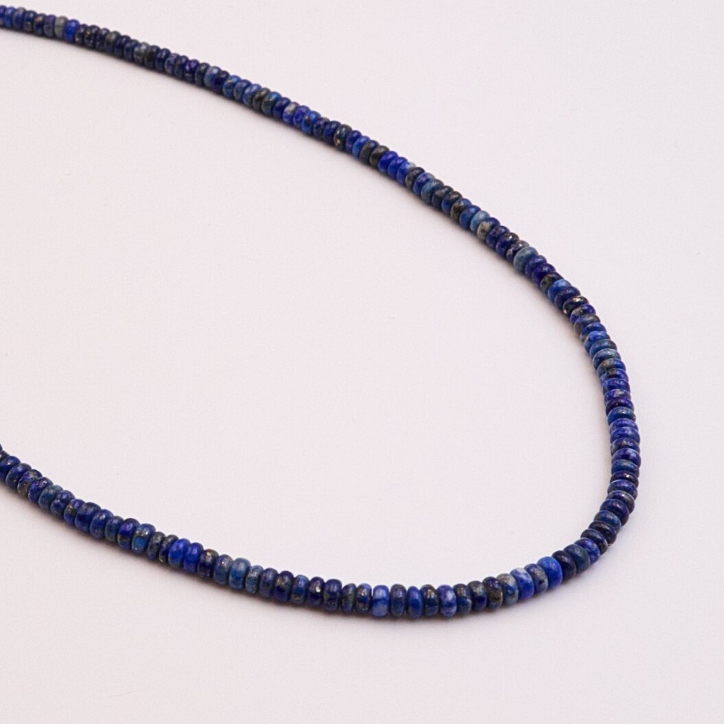 Lapis Lazuli, natural, AB quality, abacus rondelle shape, 37–39 cm/strand, 2x4 mm Lapis Lazuli, natural, AB quality, abacus rondelle shape, 37–39 cm/strand, 2x4 mm