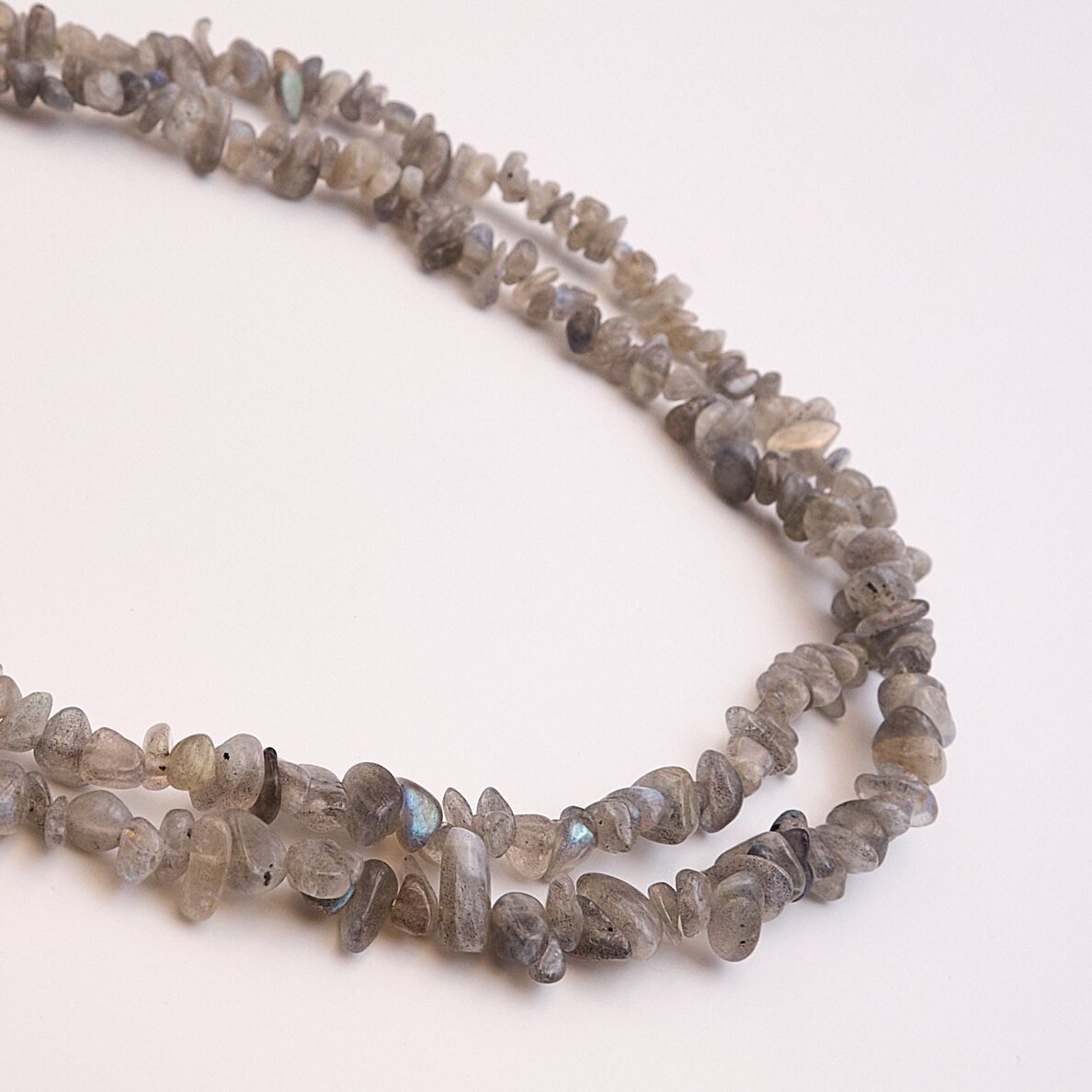 Labradorite, Natural, B Grade, Chip Bead, Grey, 80-83 cm/strand, about 5-8 mm Labradorite, Natural, B Grade, Chip Bead, Grey, 80-83 cm/strand, about 5-8 mm