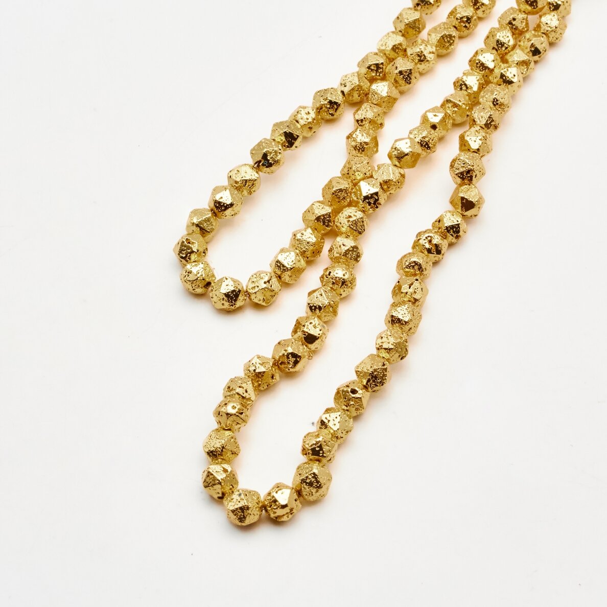 Lava Rock, Natural, Electroplated, Star-cut Bead, Yellow Gold, 37-39 cm/strand, about 8 mm Lava Rock, Natural, Electroplated, Star-cut Bead, Yellow Gold, 37-39 cm/strand, about 8 mm