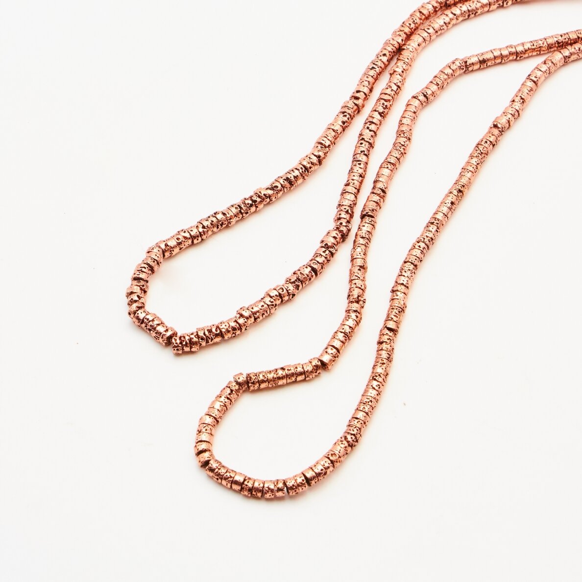 Lava Rock, Natural, Electroplated, Heishi Rondelle Bead, Bronze, 37-39 cm/strand, about 5x3 mm Lava Rock, Natural, Electroplated, Heishi Rondelle Bead, Bronze, 37-39 cm/strand, about 5x3 mm