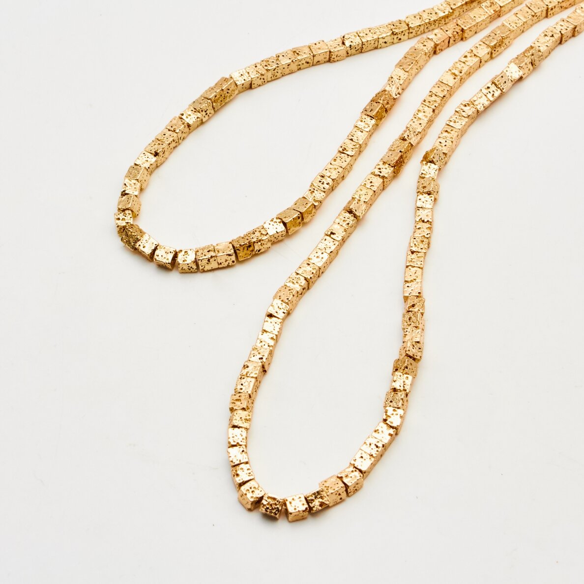Lava Rock, Natural, Electroplated, Cube Bead, Gold, 37-39 cm/strand, about 4 mm Lava Rock, Natural, Electroplated, Cube Bead, Gold, 37-39 cm/strand, about 4 mm