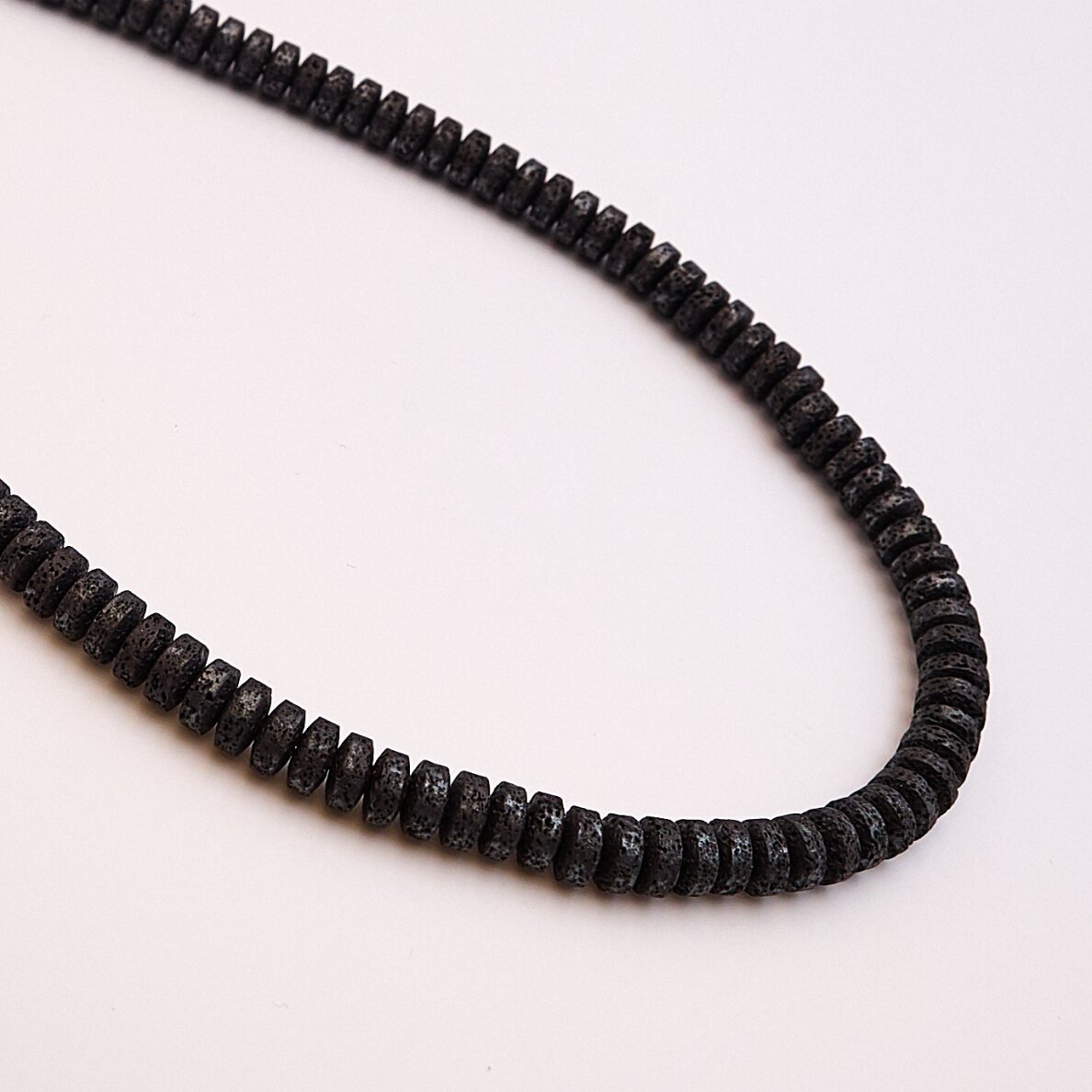 Lava Rock, Natural, AB Grade, Dyed, black color, 37-39 cm/strand, 6x3 mm Lava Rock, Natural, AB Grade, Dyed, black color, 37-39 cm/strand, 6x3 mm